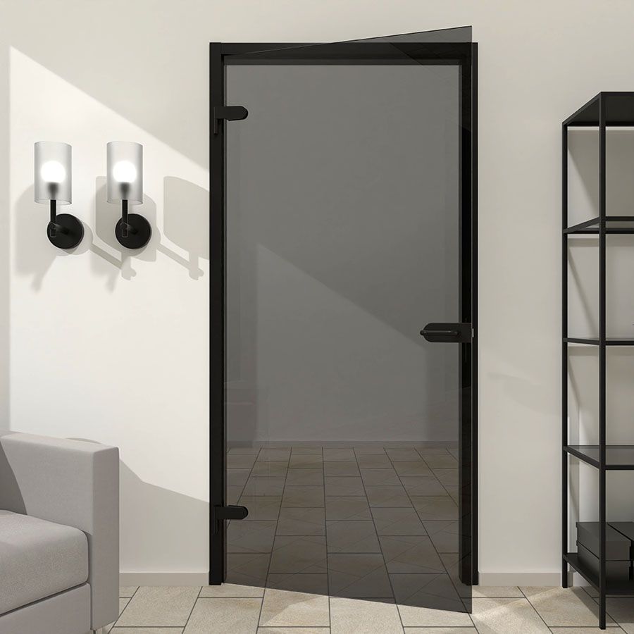 Stompe-deur-zwart-met-grijs-glas